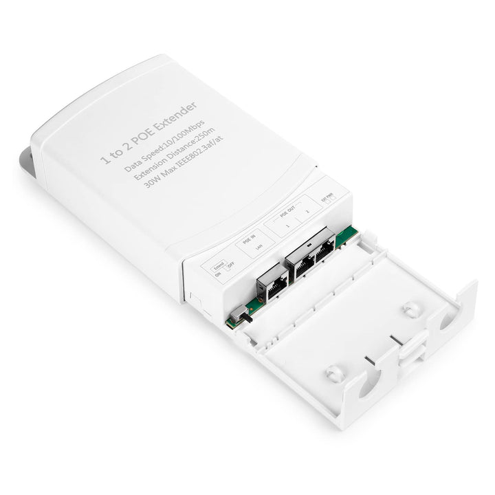 Revotech PoE-Extender mit 2 Anschlüssen, IP67 wasserdicht, PoE-Repeater, 100 m/250 m für den Aussenb