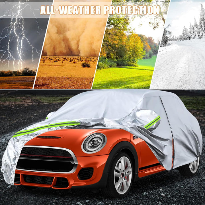 Autoabdeckung Vollgarage Ersatz für Mini Cooper 3 Doors 2000-2022, Allwetter Reflektierende Autoabde