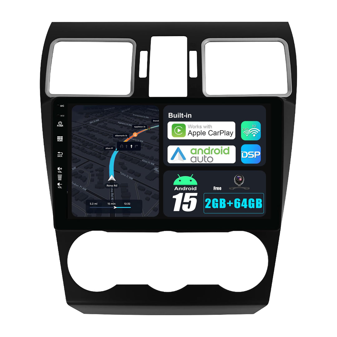 Android 15 IPS Autoradio Passt für Subaru Forester/XV/WRX (2015-2017) - Eingebautes CarPlay Android