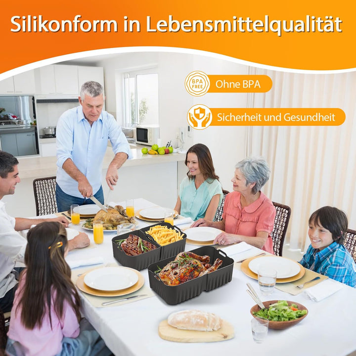 Heissluftfritteuse Zubehör für Ninja 10,4L AF500EU, Airfryer Silikonform für Ninja Foodi Flexdrawer