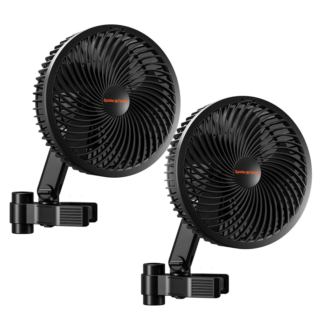 Spider Farmer Grow Ventilator mit Clip, 10 dynamische Windstärken, 10 stufige Oszillation, EC Motor,