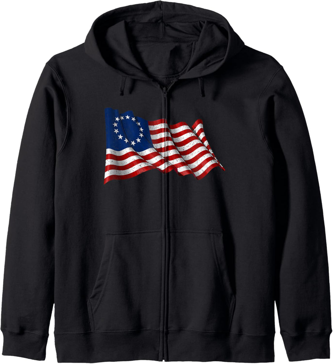 America Betsy Ross Flag 1776 Vintage Distressed Kapuzenjacke