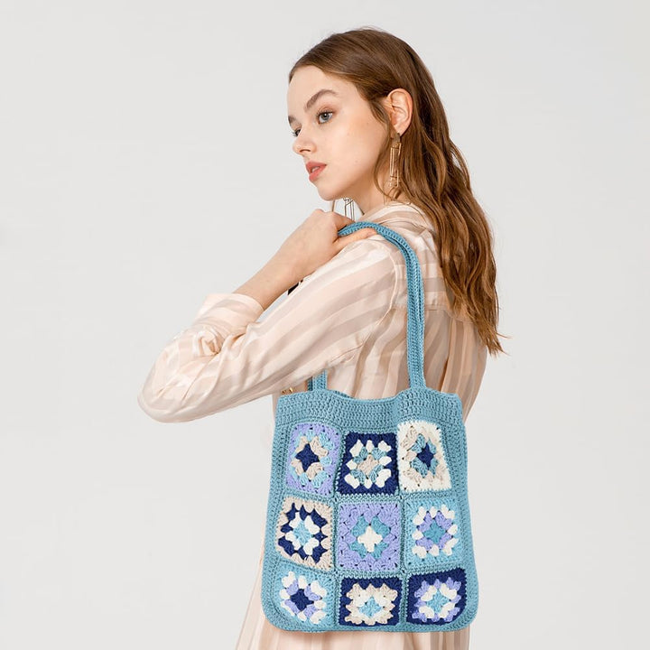 ORIGACH Häkel Tasche Set Für Anfänger, DIY Granny Square Tasche Starter Häkelset Für Erwachsene Mit