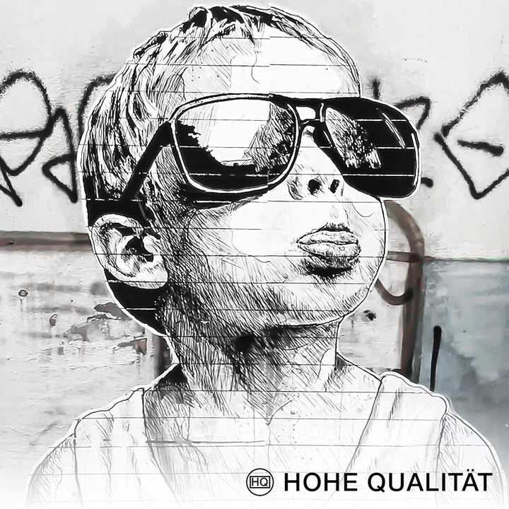 Novart Wandbilder Banksy - KOMPLETT AUFHÄNGFERTIG - Collage Loft Wohnzimmer- 9 Moderne Bilder Set -