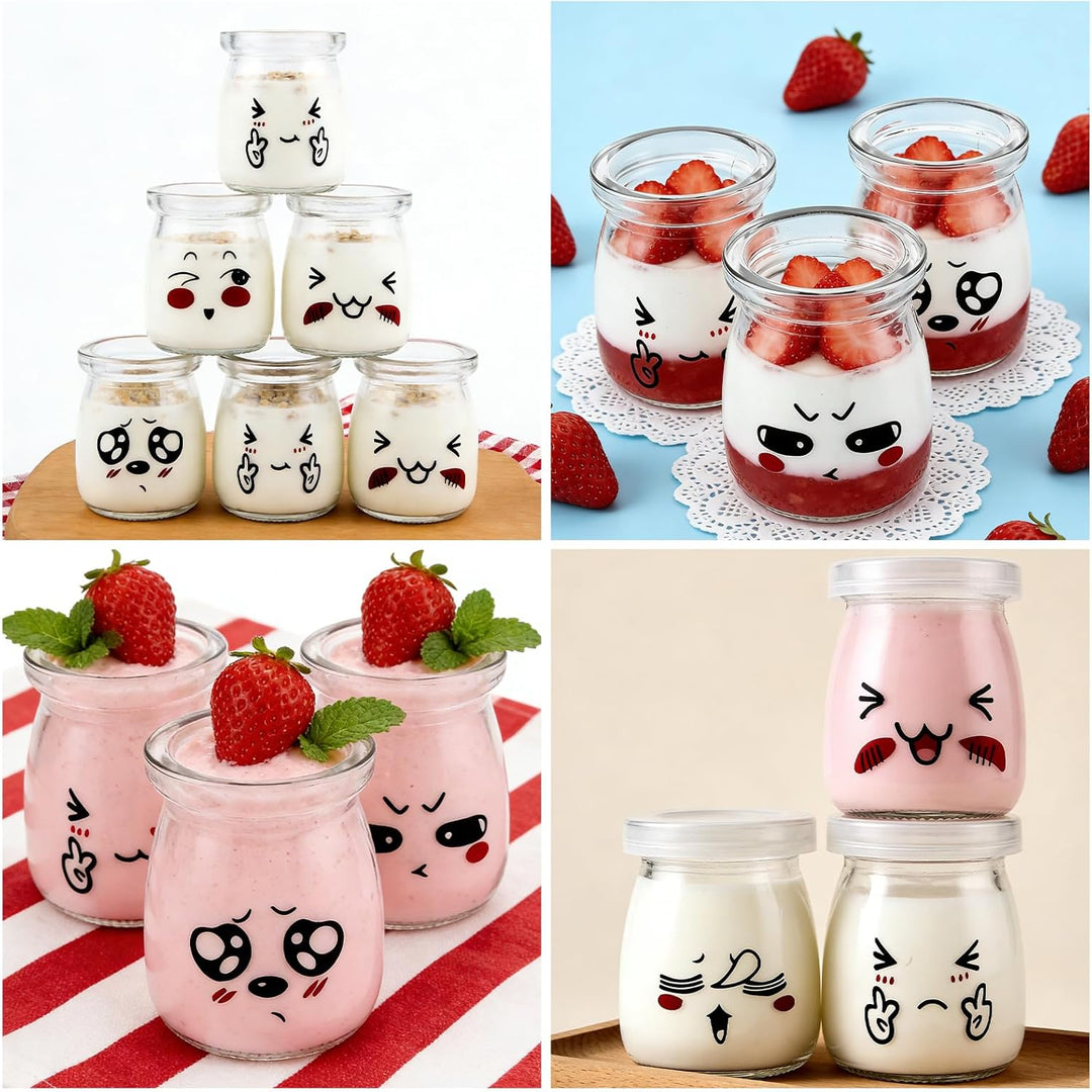 APACALI 24 Stück 100ml Dessertgläser, Joghurtgläser mit deckel, Glasflaschen, Joghurt-Gläser, Weckgl