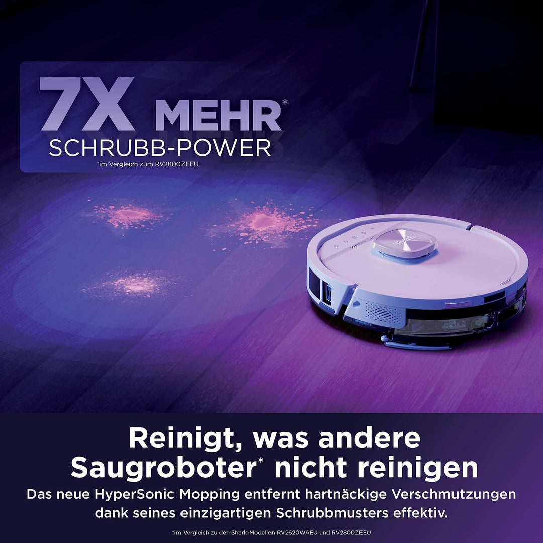 Shark PowerDetect UV Reveal Saug- &amp; Wischroboter, StainDetect, DirtDetect | selbstentleerende Ladest