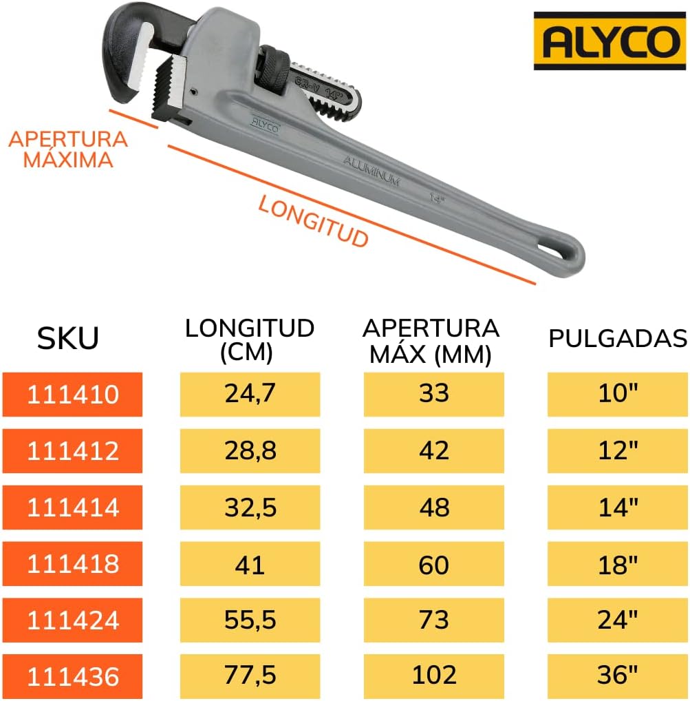 Alyco Stillson 111418 Windeisen aus Aluminium, 450 mm, 450 mm