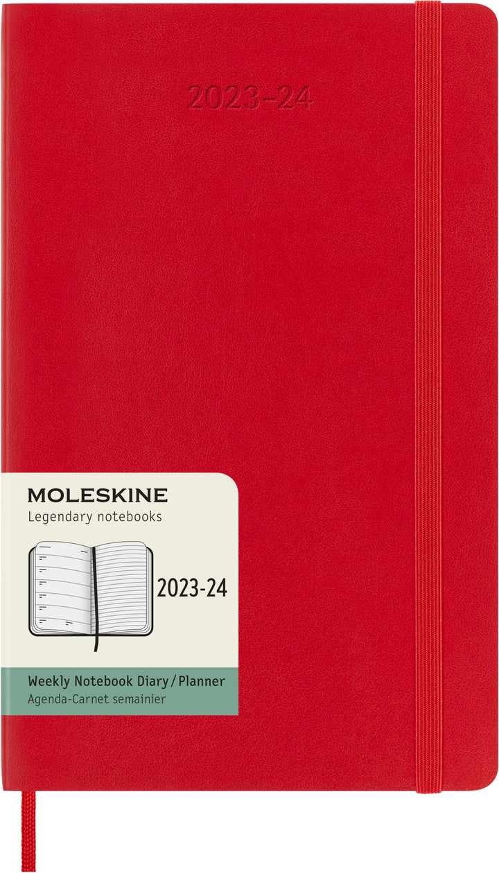 Moleskine Wochenplaner 2023-2024, 18-Monats-Agenda, Akademisches Tagebuch, Wochenagenda mit weichem