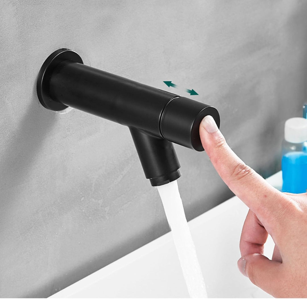 Waschtischarmatur Kaltwasser Schwarz Wasserhahn Wandmontage Bad ''Switch'' Kaltwasserarmatur Einzell