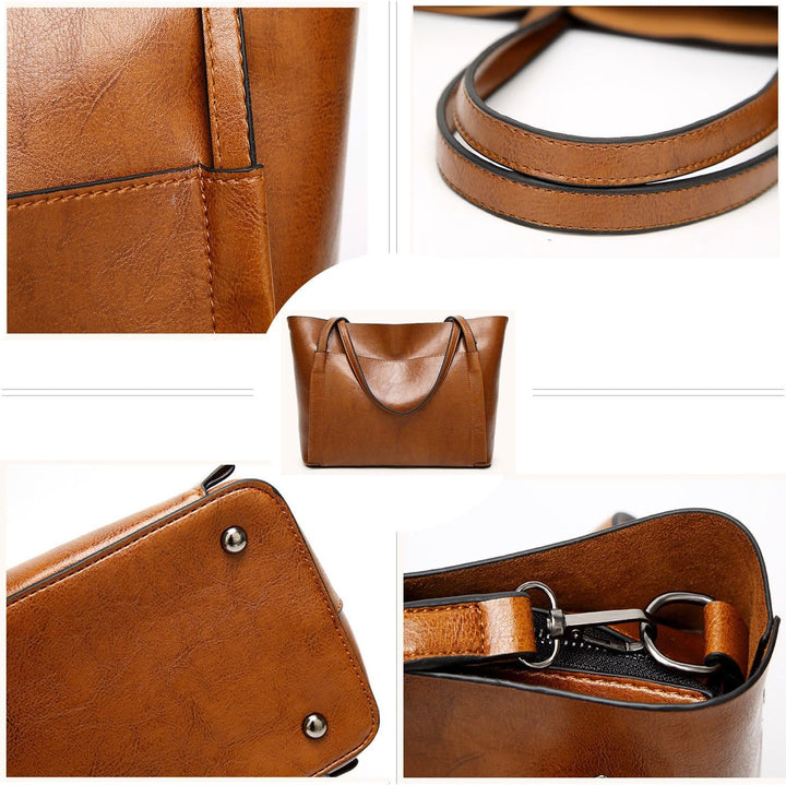 Coolives Damen Gross Shopper Tasche aus PU-Leder mit Schulterriemen Schultertasche Umhängetasche Eim