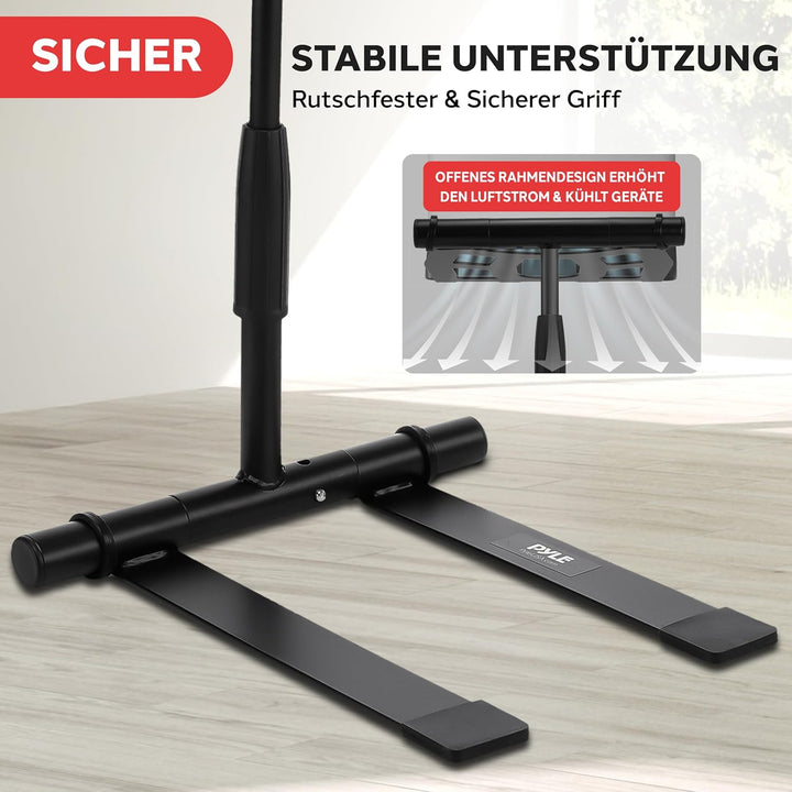 pyle Tragbarer, klappbarer Laptop-Ständer – Stehtisch mit verstellbarem Winkel, Faltbarer Höhe und 4