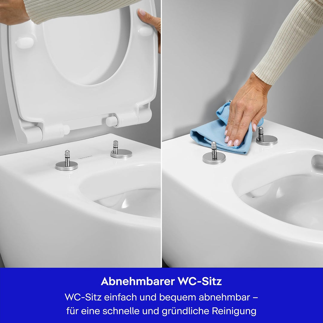 Duravit WC-Sitz Univavo, olaver WC-Sitz, Klobrille mit doppelter Absenkautomatik, Toilettendeckel Qu