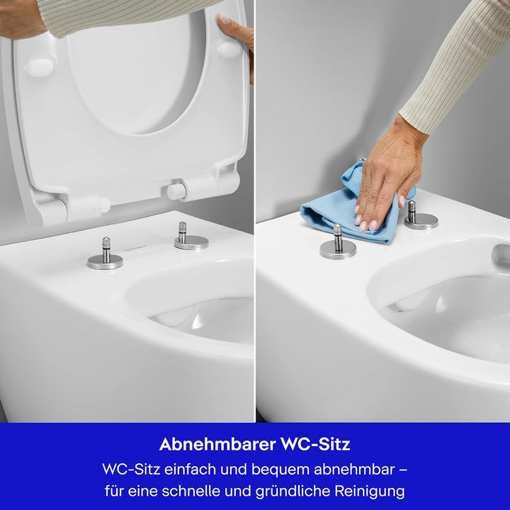 Duravit WC-Sitz Univavo, olaver WC-Sitz, Klobrille mit doppelter Absenkautomatik, Toilettendeckel Qu