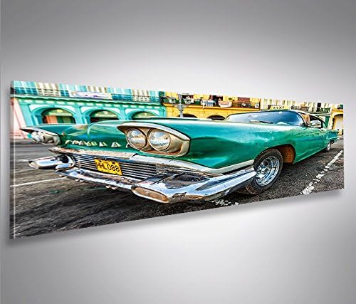 islandburner Bild Bilder auf Leinwand Taxi Cuba Havanna Kuba Panorama XXL Poster Leinwandbild Wandbi
