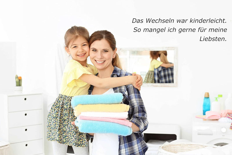 Mangelwaren Bügeltuch für Bügelmaschine mit Verschluss (Doppelpack) - Breite: 85 / Umfang: 50-52 cm