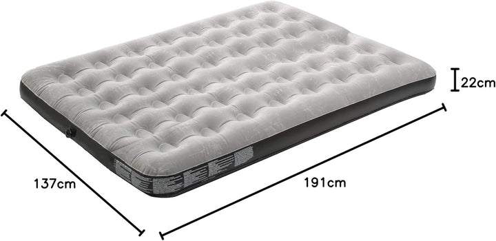 Matratze Luftmatratze Doppelbett aus PVC mit samtiger Oberfläche und Ventil Boston Grau Double, Grau