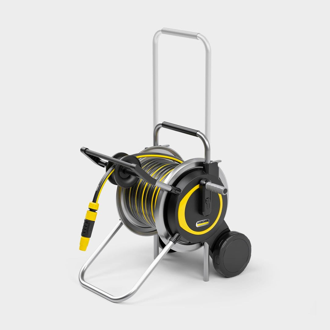 Kärcher Schlauchwagen HT 5.20 M Set, beweglich mit extra breitem Standfuss, robuste Metallschlauchtr