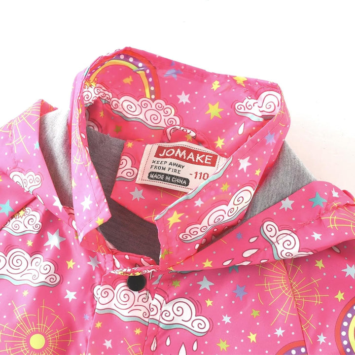 Regen Kinderkleidung Kinder Dinosaurier Regenbogen Bedruckte Regenjacke mit Kapuze Winddichter Regen