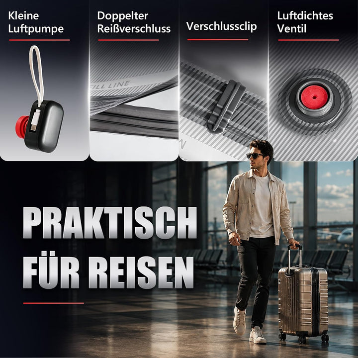 Accenter Vakuumbeutel für Kleidung mit Pumpe – praktisches Reise-Gadget, geeignet als Koffer-Organiz