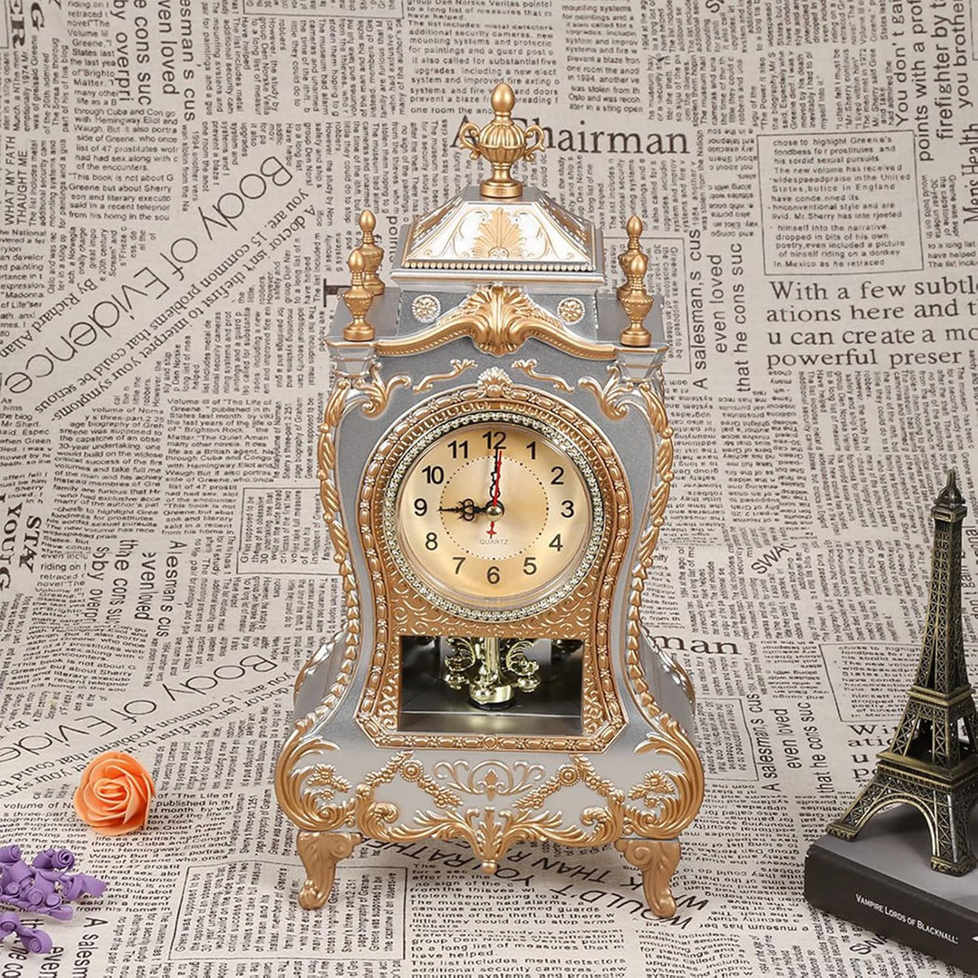 Vintage Tischuhr, Vintage Tischuhr im europäischen Stil, antike Wanduhr mit Pendel und Glockenspiel