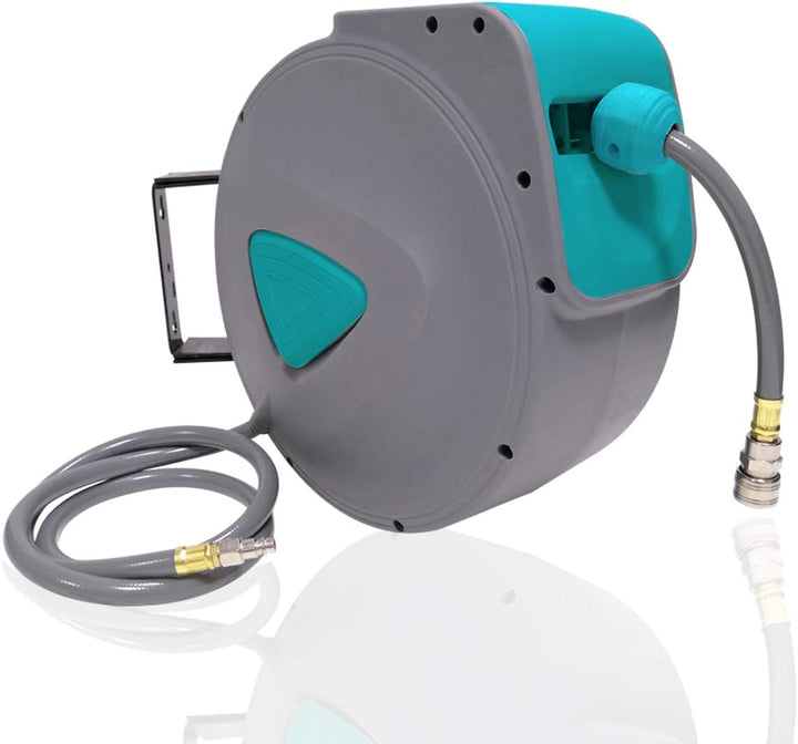 AUFUN 20m Druckluftschlauch Aufroller automatisch 1/4'' Anschluss - Schlauchtrommel Schlauchaufrolle