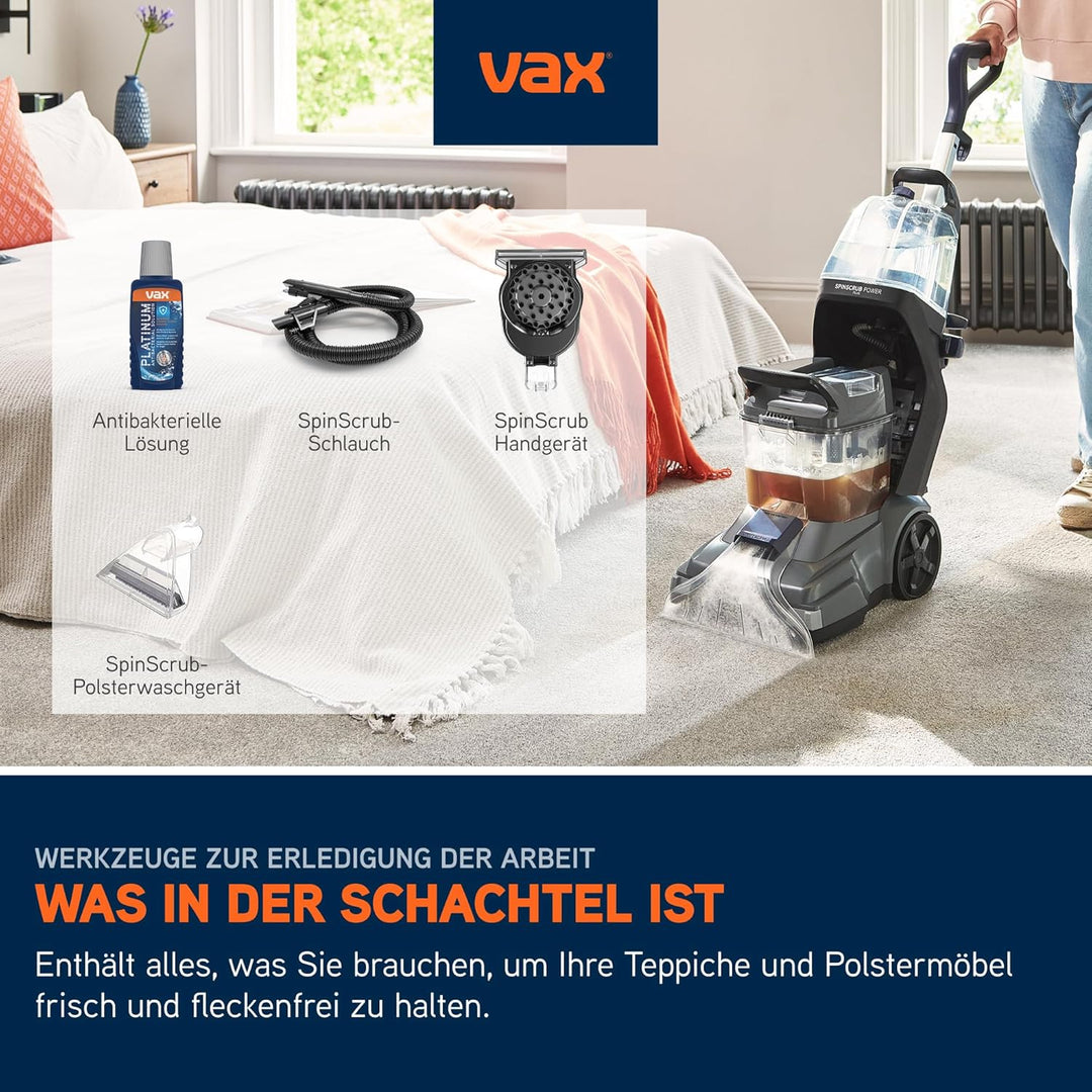 Vax SpinScrub Power Plus Polsterreiniger Gerät Teppichreiniger für Polster & Fleckenentfernung mit S