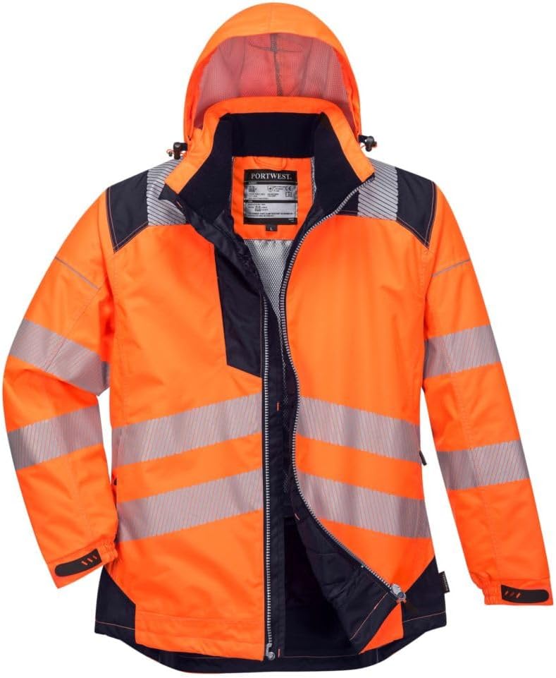 Portwest Bekleidung Pw-t400ynrl Regenjacke Vision hohe Sichtbarkeit , Arancione, XL EU XL Arancione,