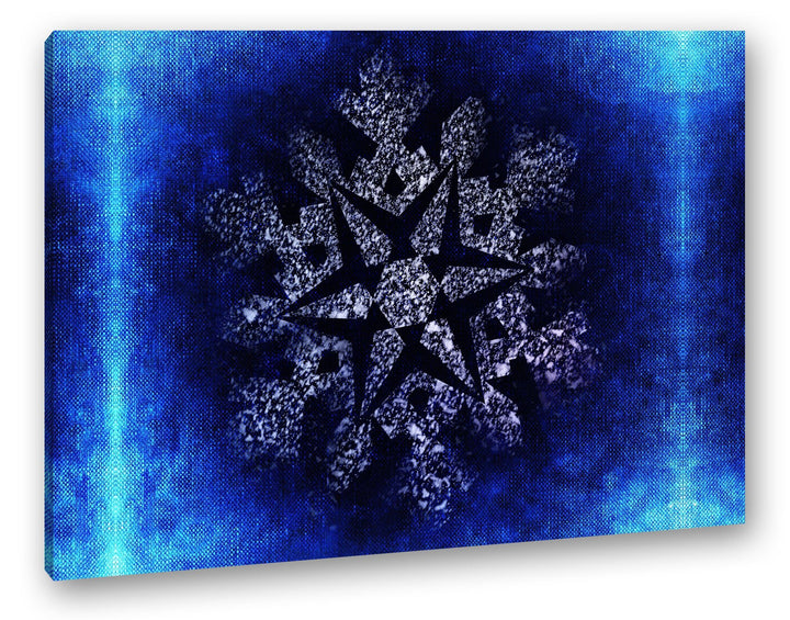 deyoli Abstrakte Schneeflocke Format: 80x60 als Leinwandbild, Motiv fertig gerahmt auf Echtholzrahme