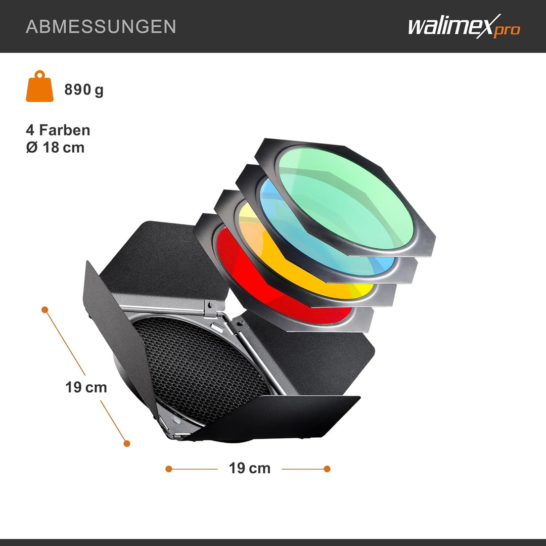 Walimex Pro Abschirmklappen/Waben/Farbfilterset