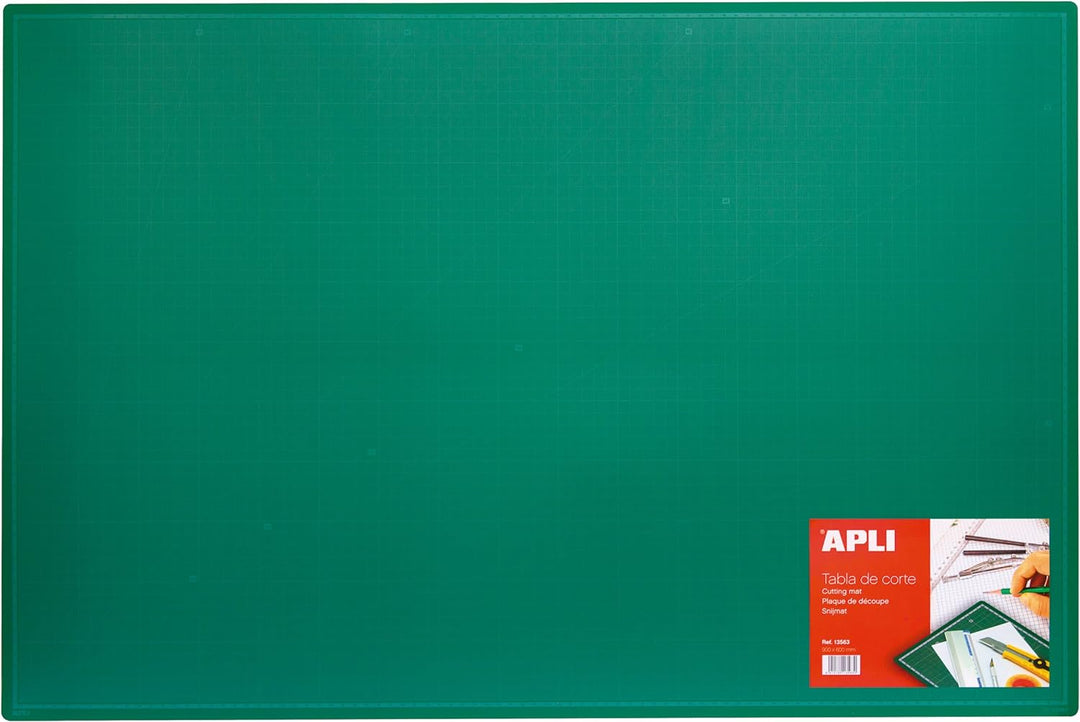APLI 013563 Schneidematte PVC, 900 mm x 600 mm x 2 mm, grün 900mm x 600mm x 2mm Grün, 900mm x 600mm