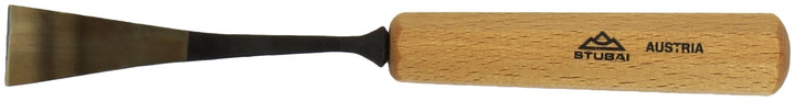 STUBAI Stemmeisen Stechbeitel Serie 52 - Form 21 | Gekröpftes Balleisen, Breite 25 mm, mit Holzgriff