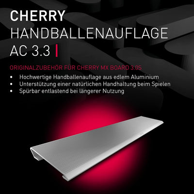 CHERRY AC 3.3, Ergonomische Handballenauflage & Aufstellfüsse aus Aluminium, Zubehör für Gaming-Tast