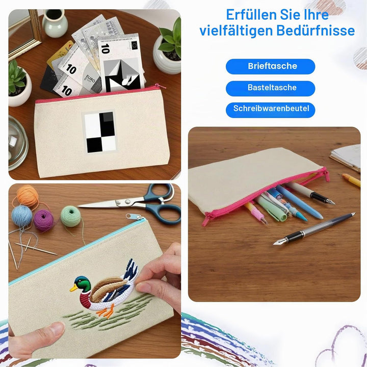 42 Stück Canvas Zipper Pouch Taschen, DIY Handwerk Blank Makeup Taschen, Canvas Pencil Case Cosmetic
