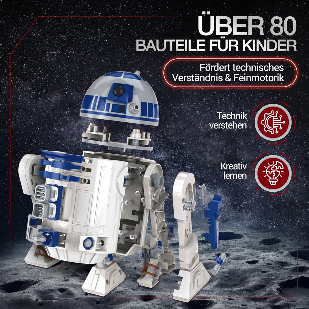 Clementoni Star Wars R2-D2 Roboter - Bausatz mit über 50 Teilen für Kinder ab 8 Jahren - Inkl. App z