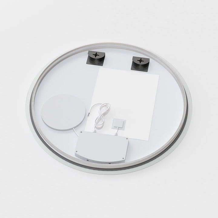 Runder LED Badspiegel 80cm Uhr Rundspiegel mit hinterleuchteter Beleuchtung und integrierten Kosmeti