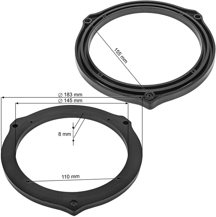 tomzz Audio 2815-007 Lautsprecherringe Adapter Halterungen kompatibel mit Ford Focus Focus C-Max Tür