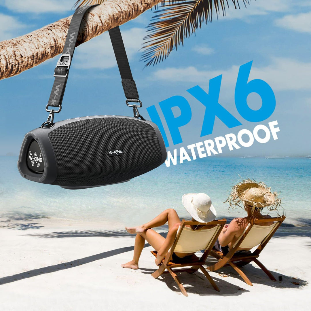Bluetooth Lautsprecher Gross, W-KING 70W-100W PEAK IPX6 Bluetooth Box Musikbox Lautsprecher Boxen Tr