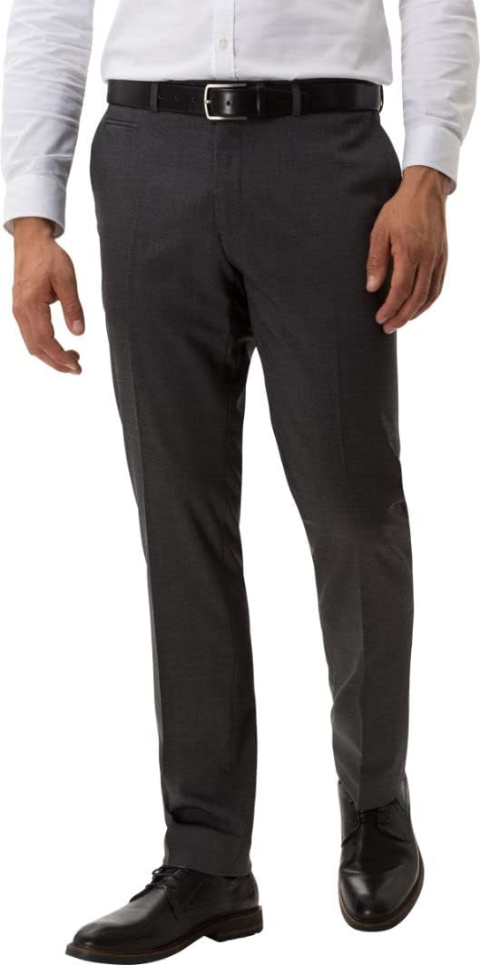 BRAX Herren Regular Fit Flatfront Stoffhose Style Enrico, Grau (Street 05), Gr. 56