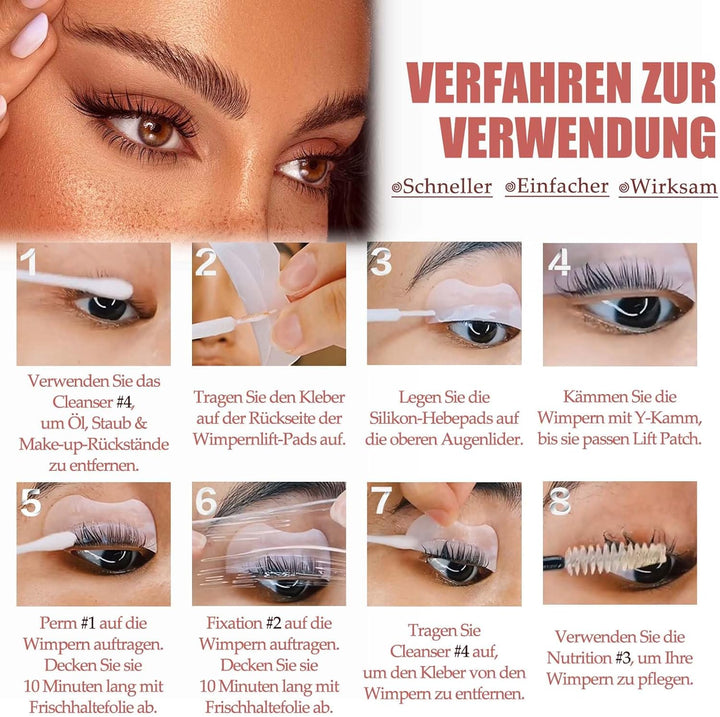 Wimpernlifting Set, 2025 Aktualisiertes Lash Lifting Set, Sicherheit Wimpernwellen Starter Kit, Natü