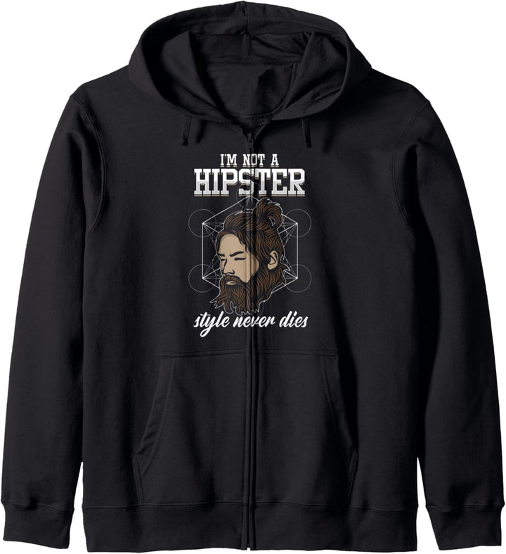 Hipster Stil Bärtig Schnurrbart Urbaner Lebensstil Bart Nerd Kapuzenjacke
