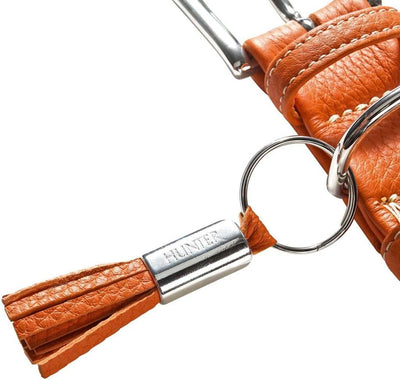 HUNTER CANNES Hundehalsband, Leder, Nappaleder, weich, edel, elegant, 60 (M-L), orange orange 60 (M-