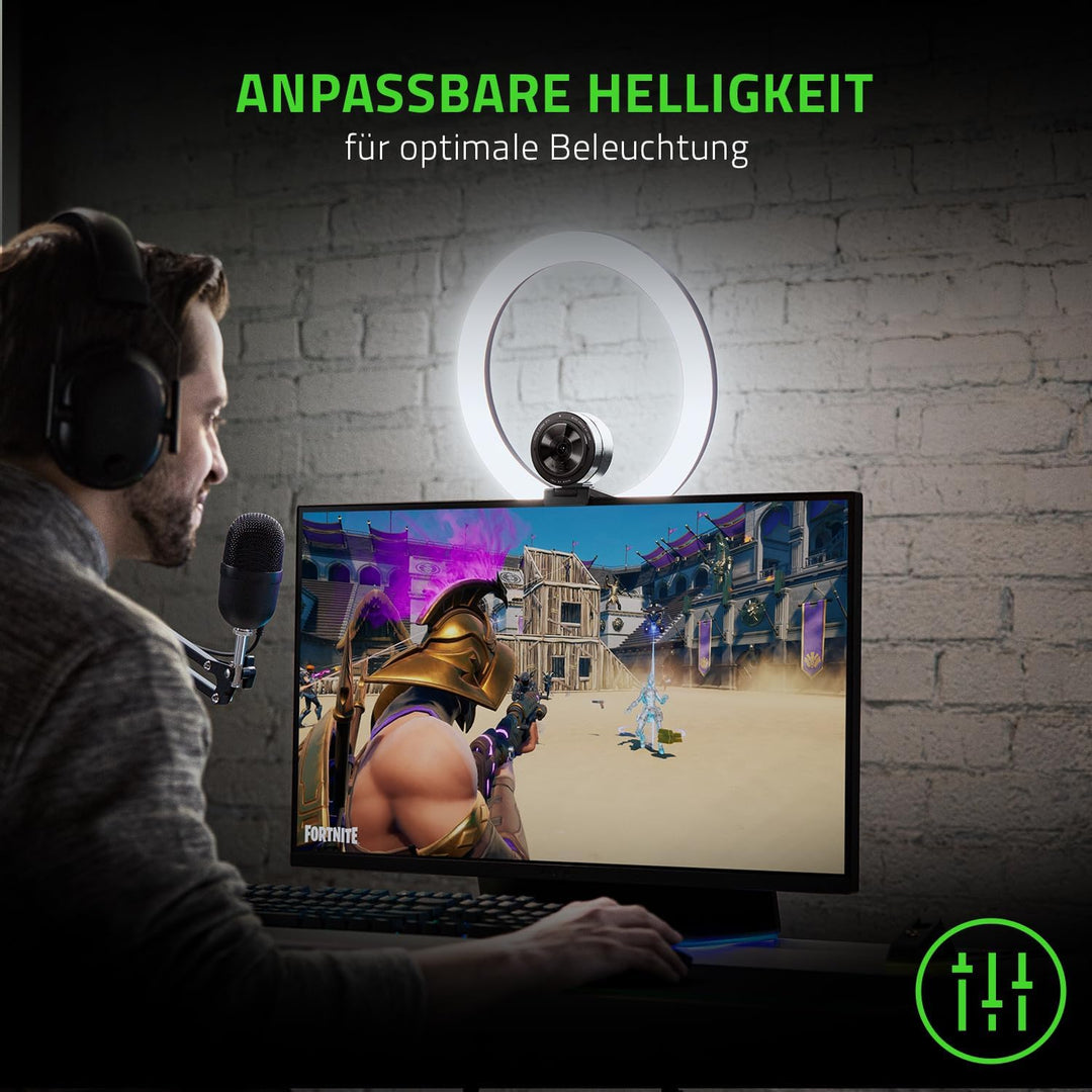 Razer Ring Light - 12-Zoll-USB-LED-Ringleuchte mit Stativ für PC + Mobile Streaming (Anpassbares Lic