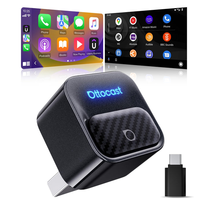 Ottocast Mini Core 2026 Kabelloser CarPlay Adapter & Android Auto Adapter, Plug & Play, Handy-Wechse