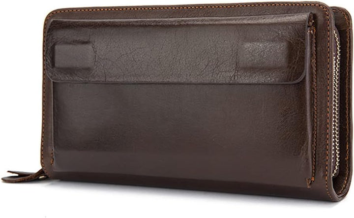 PORRASSO Herren Geldbörse Leder Clutch Tasche Kreditkartenetui Brieftasche Handytasche Portemonnaie