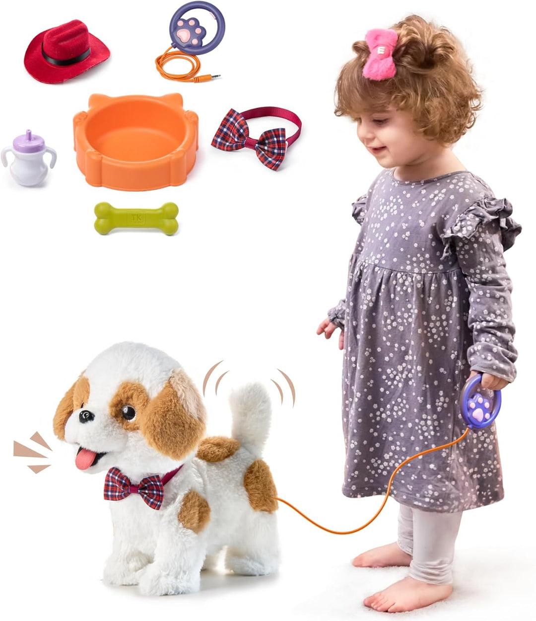 OR OR TU Hund Spielzeug Kinder Plüschwelpe Leckt Elektronische Haustiere mit Ferngesteuerter, der Lä