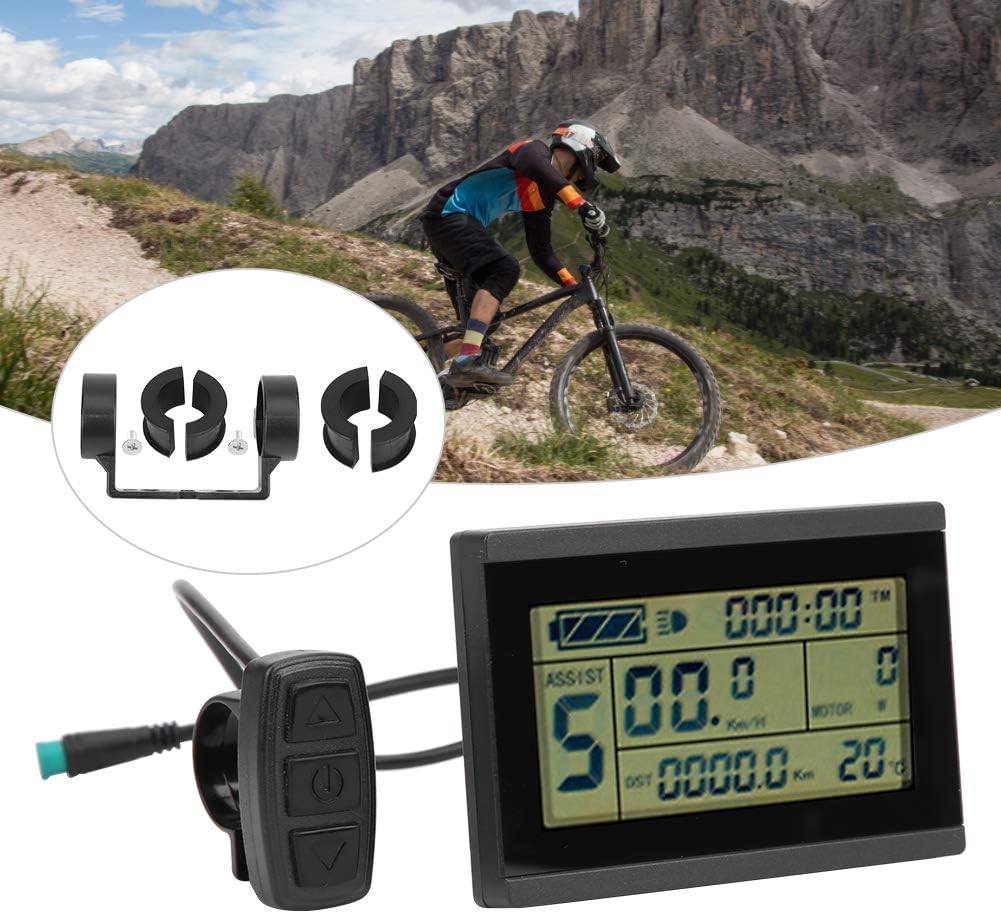 24-V-36-V-48-V-LCD-Display E-Bike Digital Meterm, Fahrradumbau KT-LCD3U Horizontaler Schwarzweiss-LC