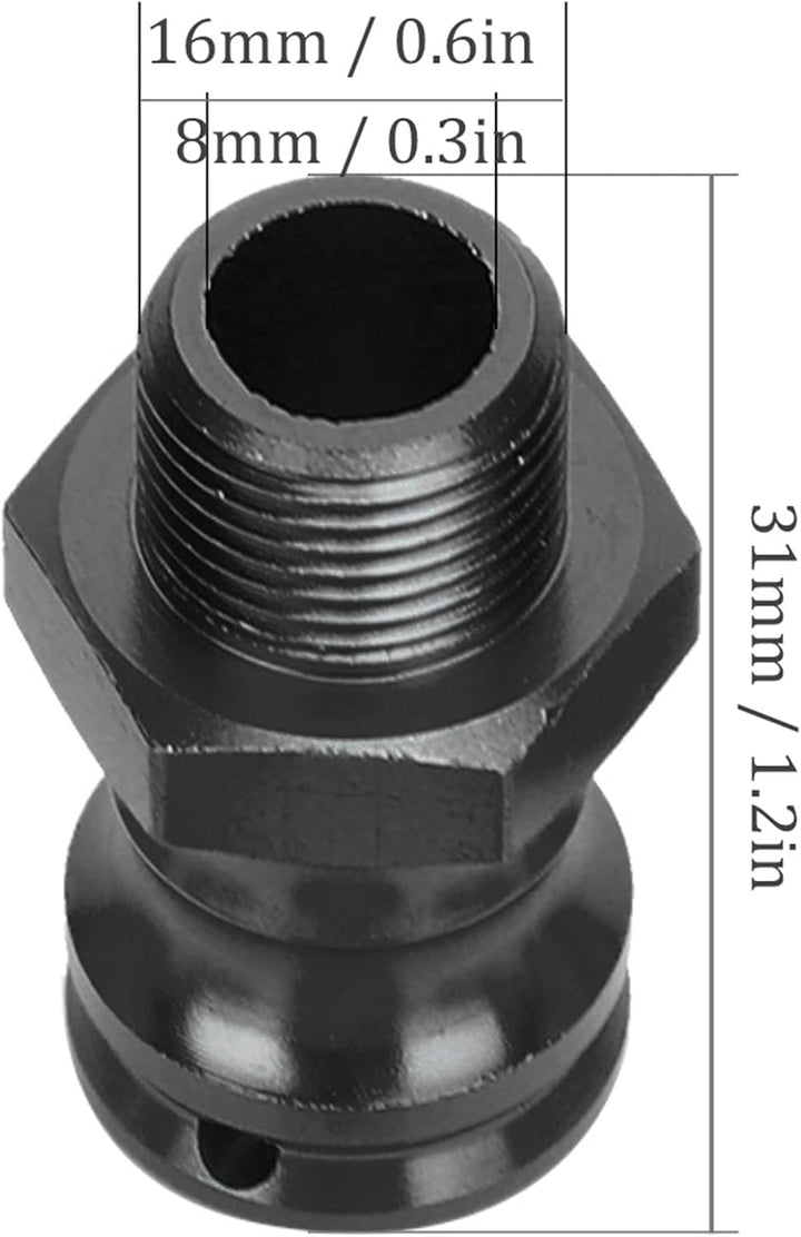Alomejor 4 Stück Radnabenverlängerung RC 17 mm Sechskant 23 mm Radverlängerungsadapter Sechskantschr
