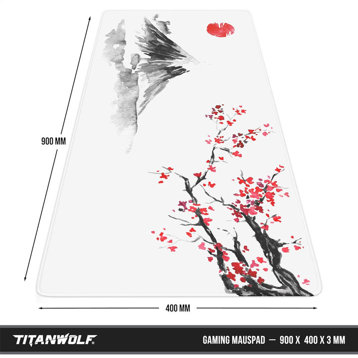CSL-Computer TITANWOLF - XXL Speed Gaming Mauspad 900 x 400mm - XXL Mousepad - Tischunterlage Large