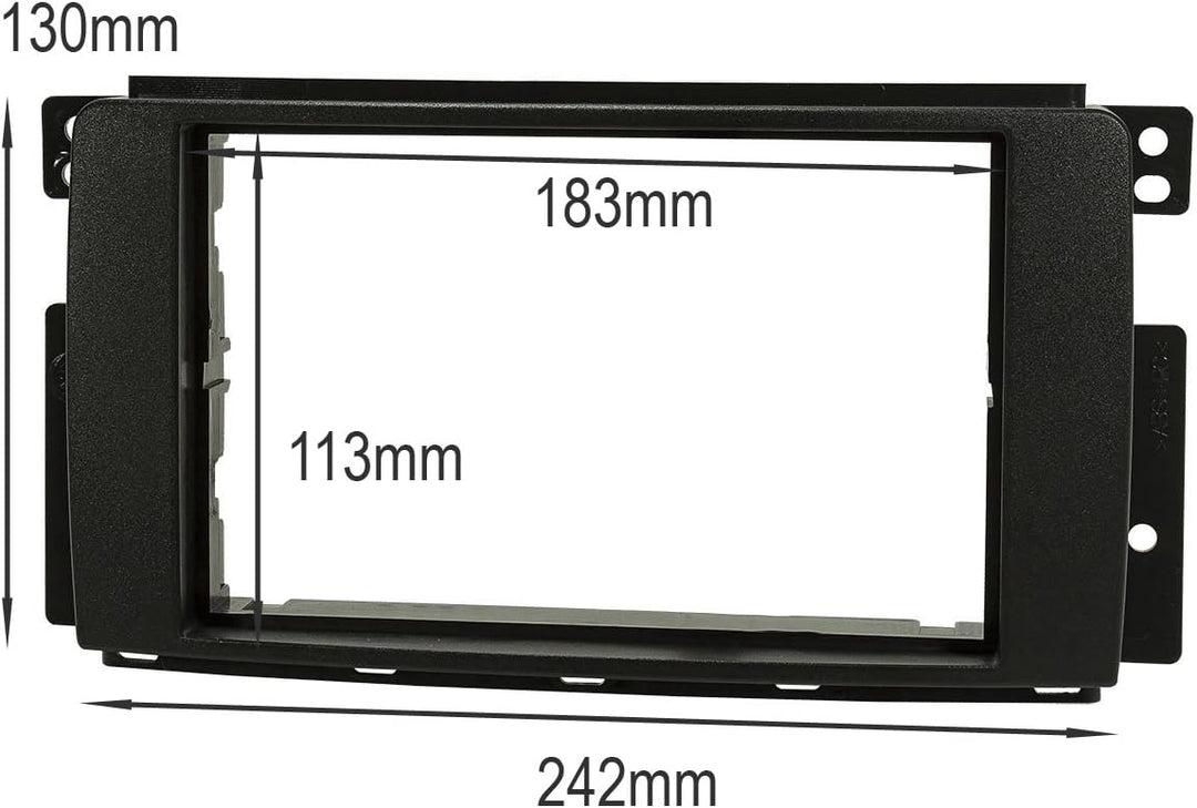 tomzz Audio 2451-001 Doppel DIN Radioblende Set kompatibel mit Smart fortwo 451 forfour 454 schwarz