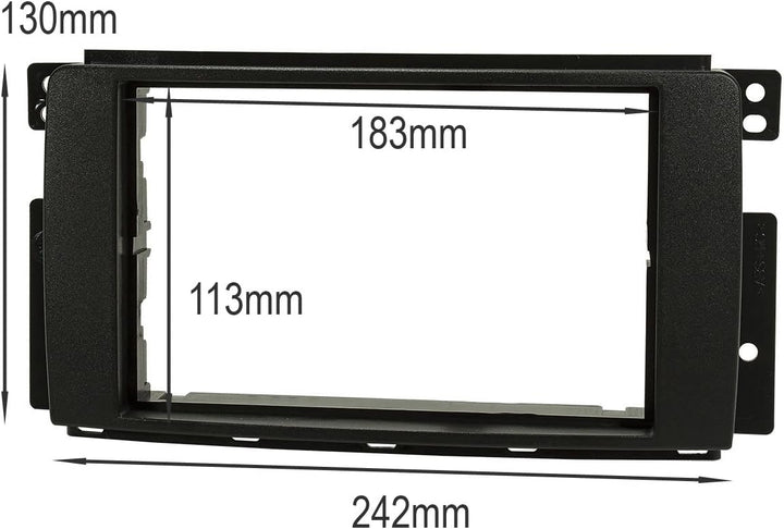 tomzz Audio 2451-001 Doppel DIN Radioblende Set kompatibel mit Smart fortwo 451 forfour 454 schwarz